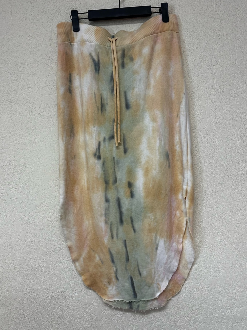 Young Fabulous & Broke Beige and Green Tie-Dye Midi Skirt size L